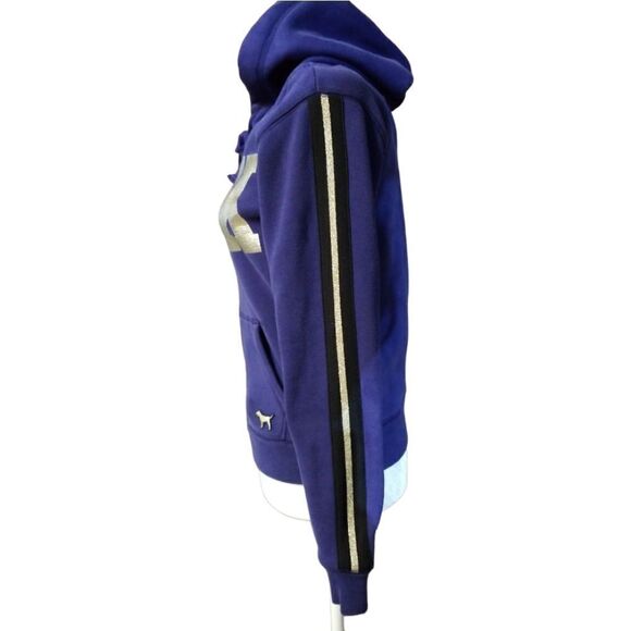 "Pink " Victoria Secret Hoodie Sweatshirt Jacket with Gold Lettering XS - Picture 3 of 9